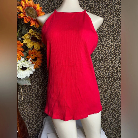 🌻5/$25🌻AMBIANCE Red High Neck Racer Back PLUS SIZE Tank Top NWOT | 2XL | - Picture 2 of 6